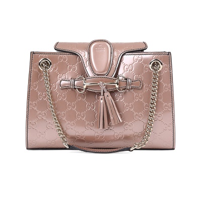 gucci/古驰 古驰 女款漆皮流苏链条肩带手提包单肩包369621 ap21g